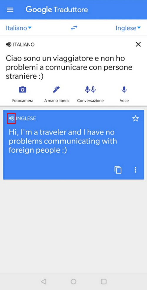 altoparlante per riproduzione vocale