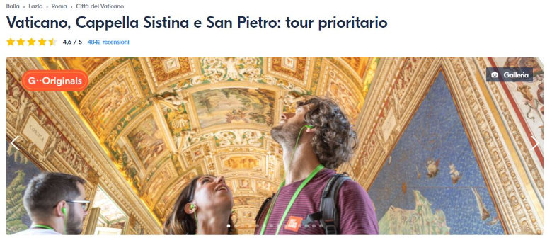 schermata attività get your guide