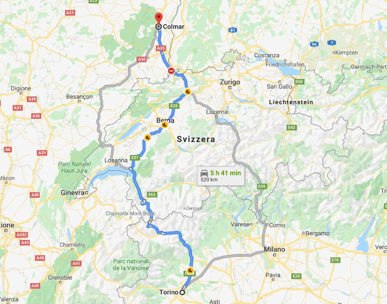 torino colmar strada