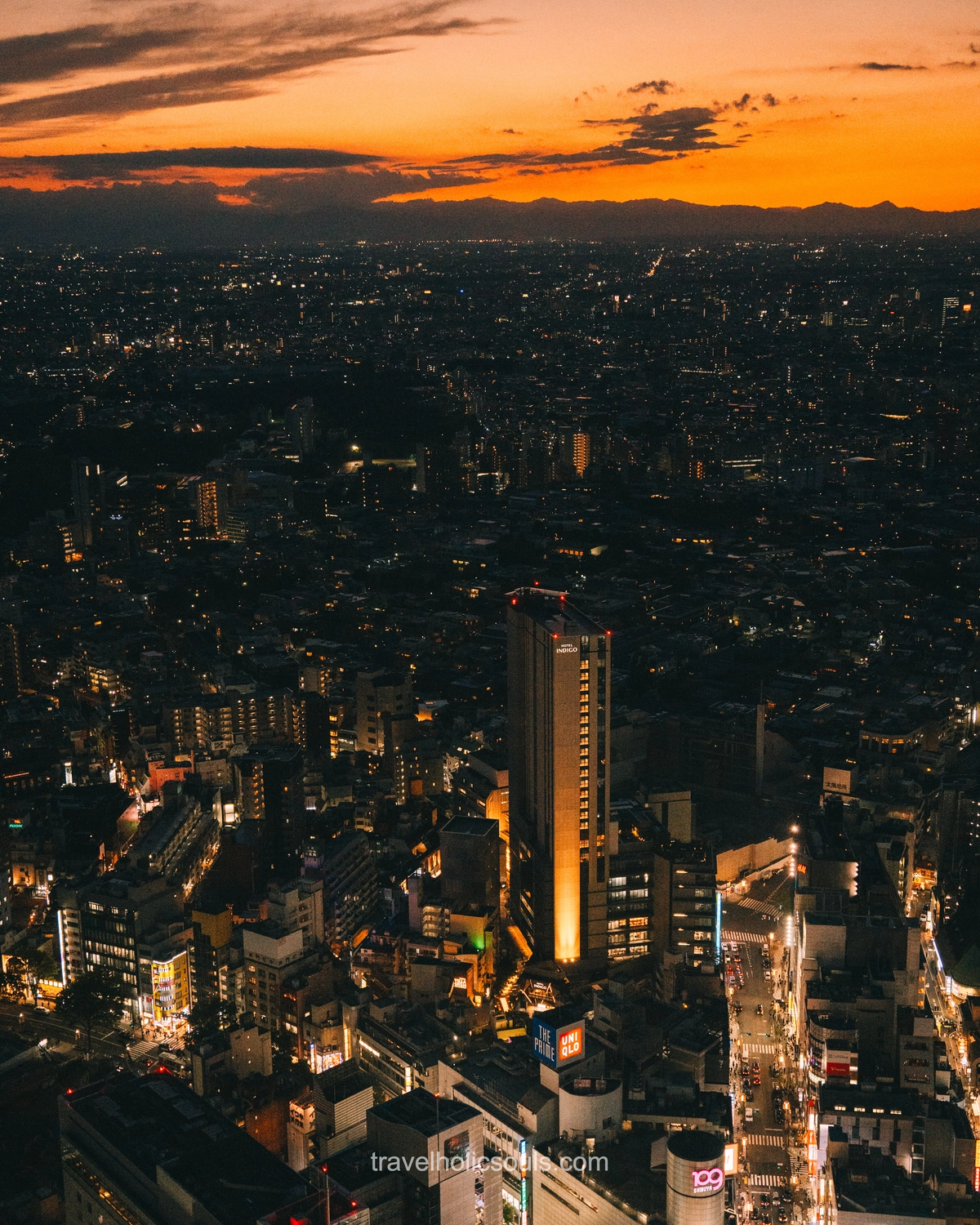 tramonto dallo Sky Tree di Tokyo