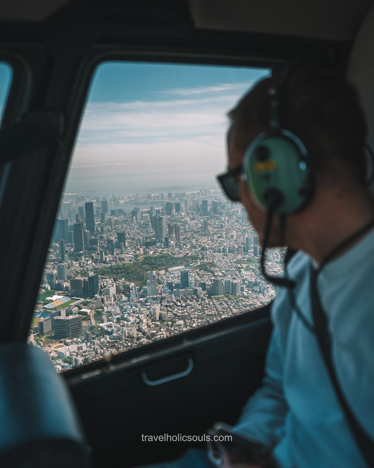 Vista di Tokyo dall'elicottero